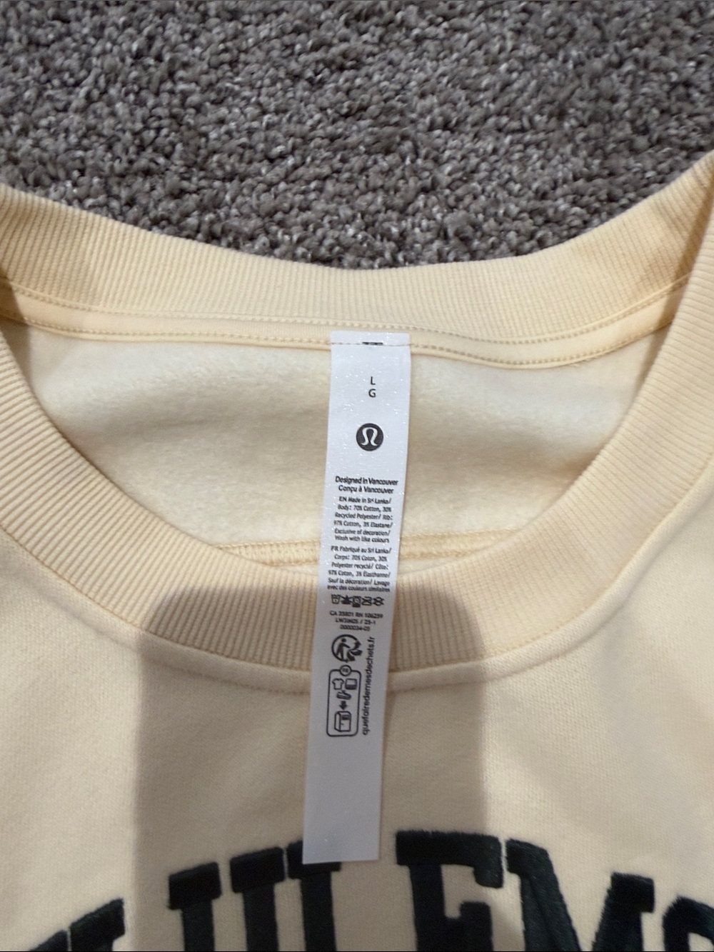 lululemon athletica Cream Logo Crewneck Sweatshirt - Picture 5 of 5